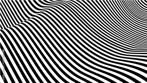 Optical illusion wave. Optical effect mobius wave. Vector illustration.