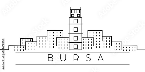 Bursa city outline icon. Elements of Turkey cities illustration icons. Signs, symbols can be used for web, logo, mobile app, UI, UX