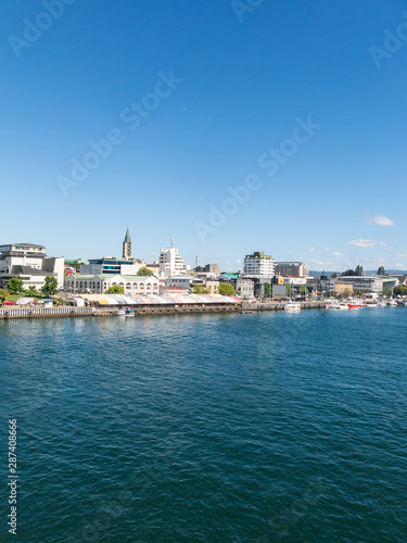 River view of Valdivia river terminal and fishmarket