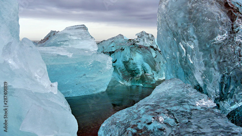 Ice crystal icebergs in Iceland