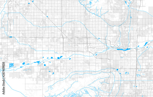 Rich detailed vector map of Phoenix, Arizona, U.S.A.