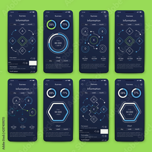 Vector graphics set mobile infographics. Stock vector