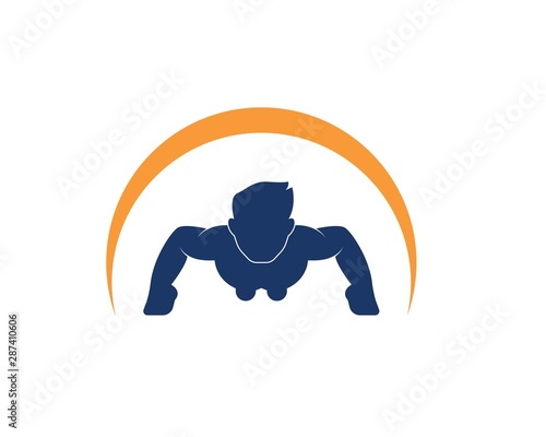 push up icon logo vector illustration design