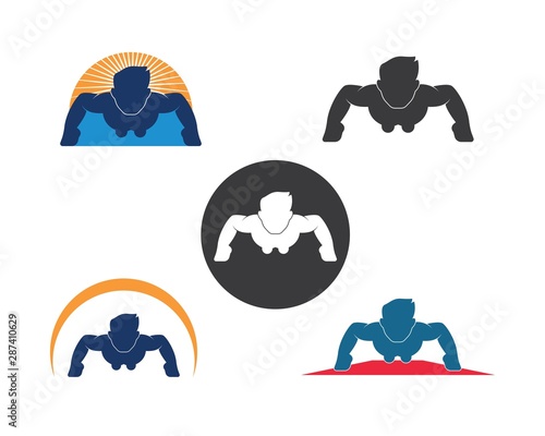 push up icon logo vector illustration design
