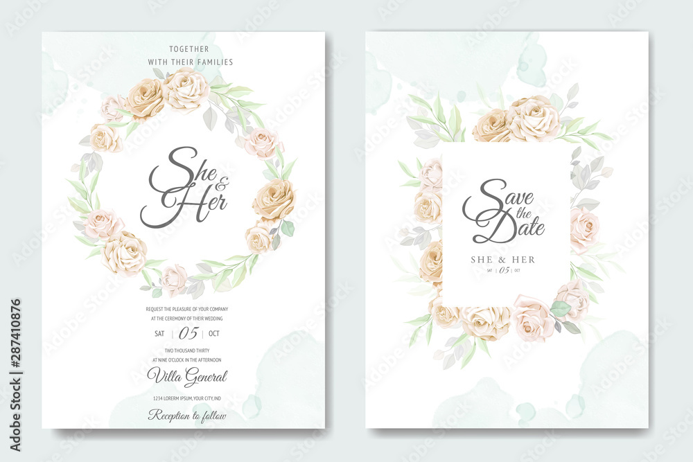 beautiful wedding invitation card template