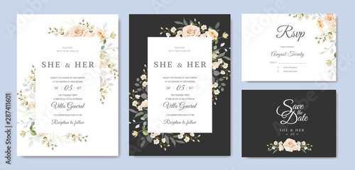 beautiful wedding invitation card template