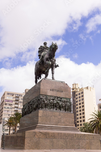 Equestrian statue of General Artigas in Plaza Independencia, Montevideo, Uruguay