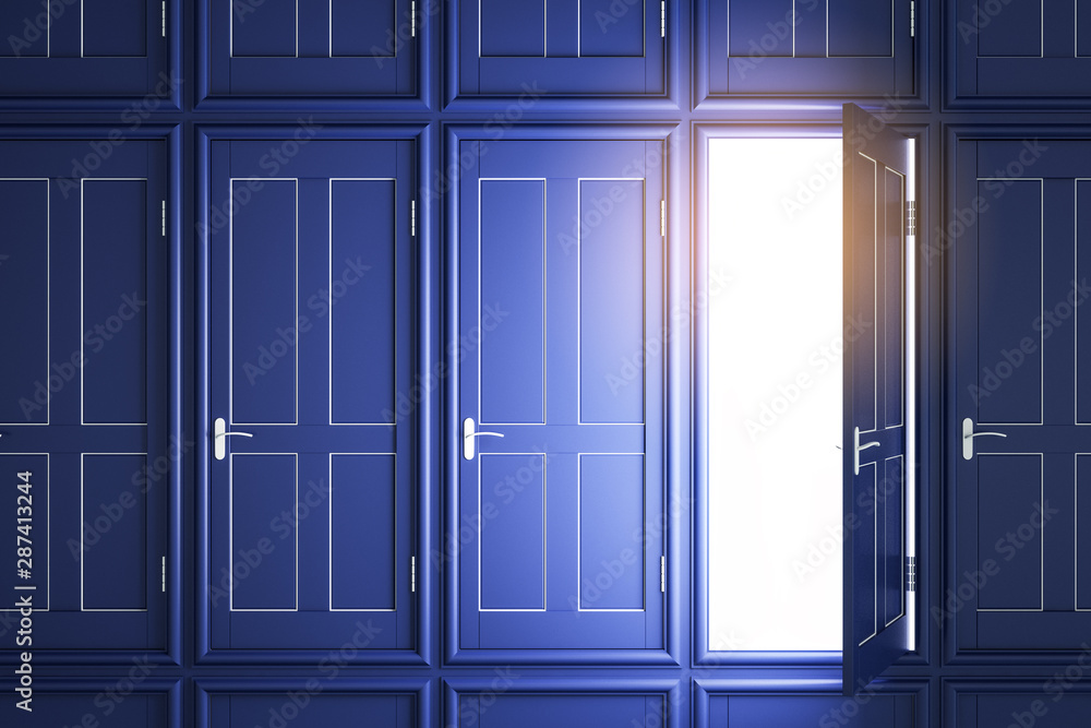 Obraz premium Creative blue doors to success