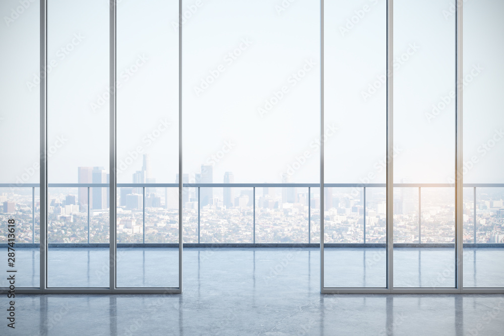 Naklejka premium Modern interior with view