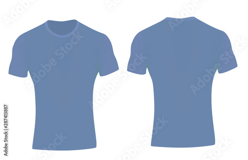 Blue tight t shirt. vector illustration
