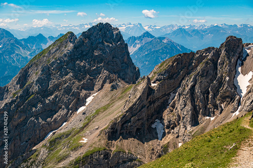 Beautiful alpine view at the famous Karwendel summit near Mittenwald, Bavaria, Germany