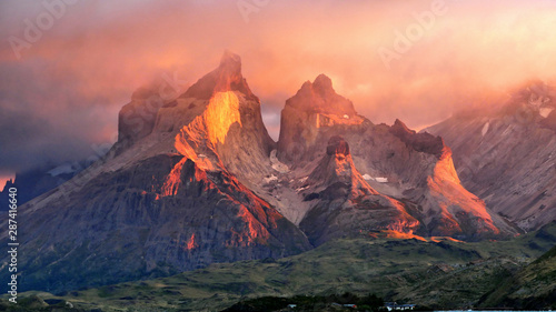 Mountains illuminated by morning sun. Argentina.