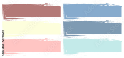 Vector paint, set rectangles brush stroke, brush, line or texture.