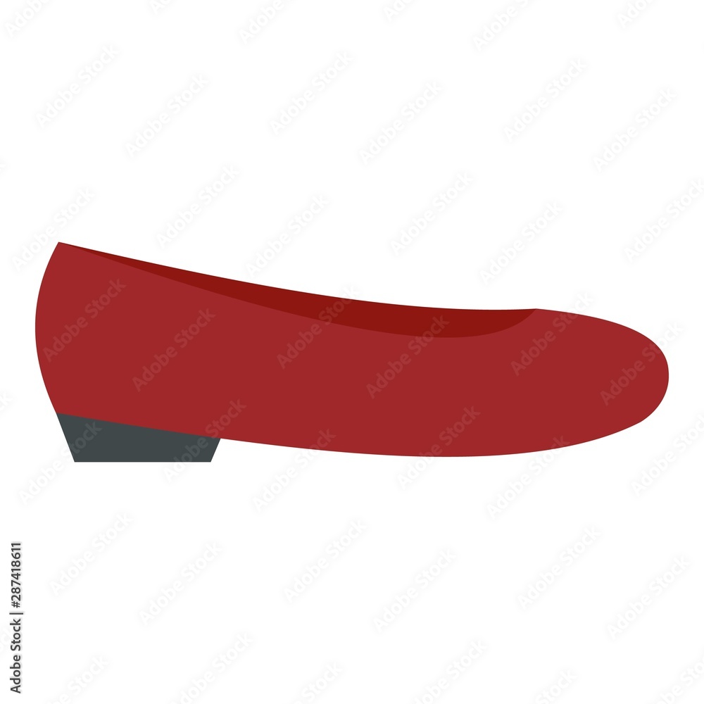 Red girl shoe icon. Flat illustration of red girl shoe vector icon for web design