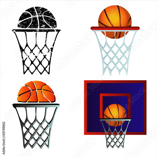 Basketball grunge set