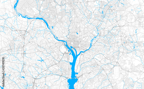 Rich detailed vector map of Washington, D.C., U.S.A.