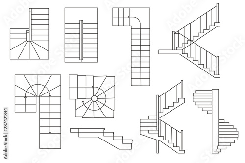 Fototapeta Drawing stairs, stairway