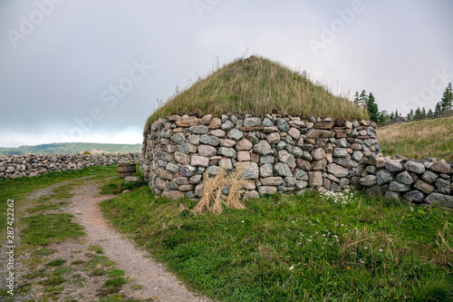 Ancient stone house on Cape Breton  Nova Scotia.