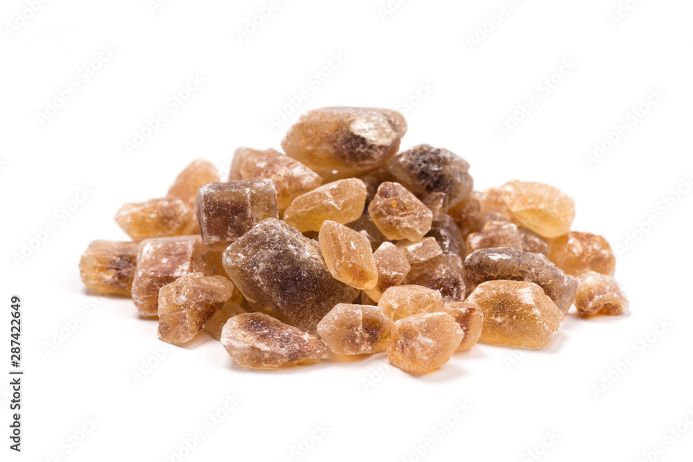 brown sugar isolated on white background. Top view. brown sugar isolated on white background. Top view.