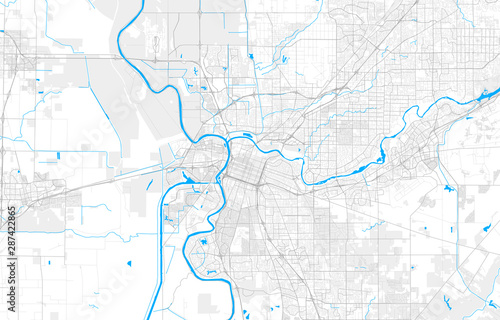 Rich detailed vector map of Sacramento, California, U.S.A. photo