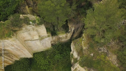 Ses Pedreres de s'Hostal Ethological Place on Menorca Island, Mediterranean Sea, Spain. Natural Labyrinth From Sandstone Shapes photo