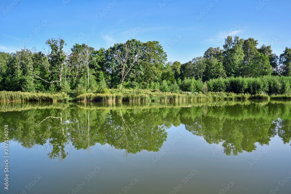 Calm lake surface.