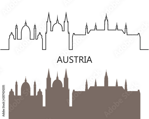 Austria logo. Isolated Austrian architecture on white background