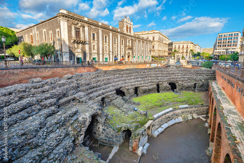 Roman Amphitheater of Catania. Sicily, Italy photo