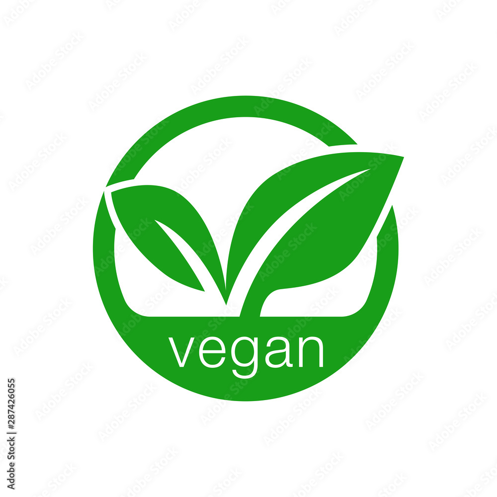 green leaf icon vegan product label green leaf icon vegan product label