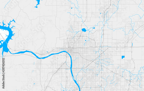Rich detailed vector map of Tulsa  Oklahoma  U.S.A.