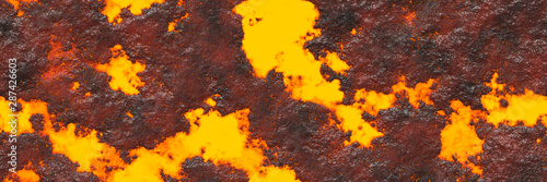 3d illustration. Volcano- background magma