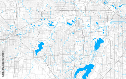 Obraz na plátně Rich detailed vector map of Arlington, Texas, U.S.A.