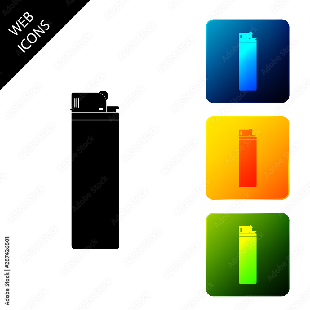 Lighter icon isolated. Set icons colorful square buttons. Vector Illustration Lighter icon isolated. Set icons colorful square buttons. Vector Illustration