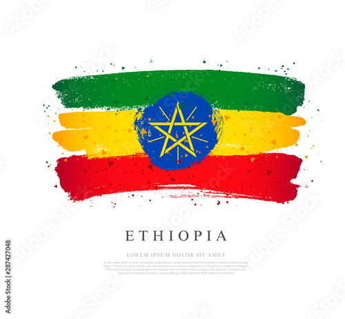 Ethiopia flag in the shape of a big circle.