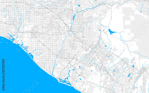Rich detailed vector map of Santa Ana, California, U.S.A. photo
