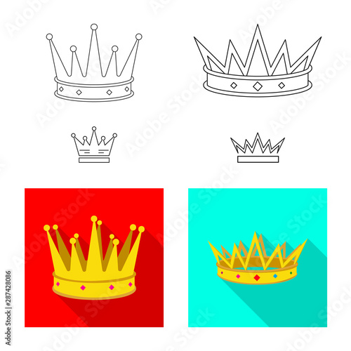 Isolated object of medieval and nobility logo. Collection of medieval and monarchy vector icon for stock.