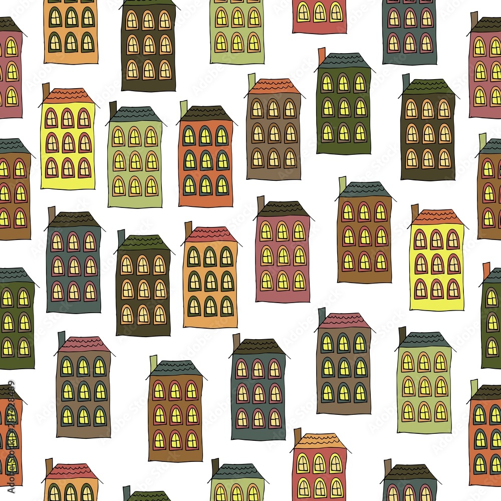 seamless pattern with houses seamless pattern with houses