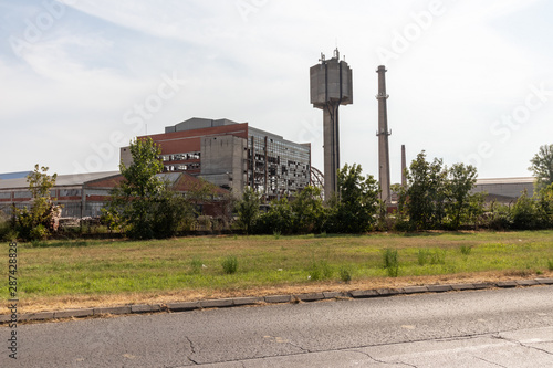 Industrial landscape, Empty buildings of an inactive plant along