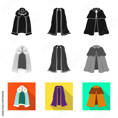 Vector design of material and clothing symbol. Collection of material and garment vector icon for stock.