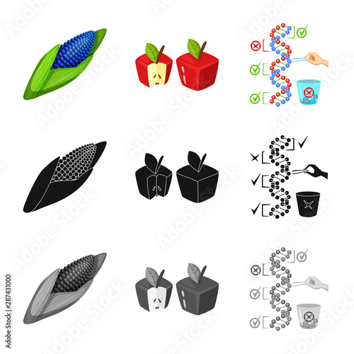 Isolated object of test and synthetic symbol. Collection of test and laboratory vector icon for stock.