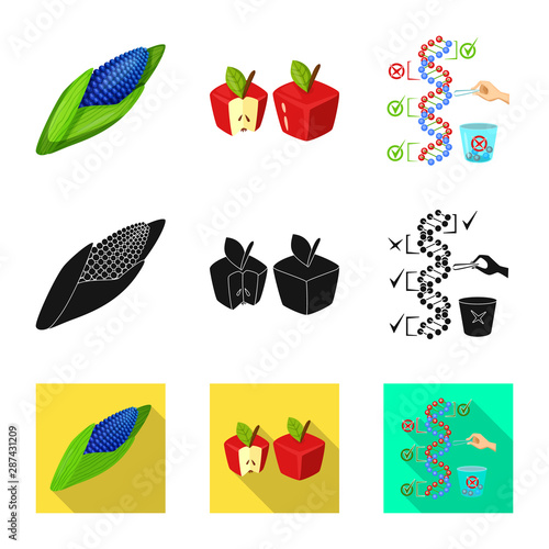 Vector illustration of test and synthetic icon. Collection of test and laboratory vector icon for stock.