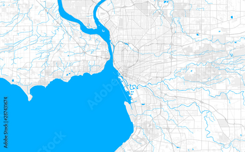 Rich detailed vector map of Buffalo, New York, U.S.A.
