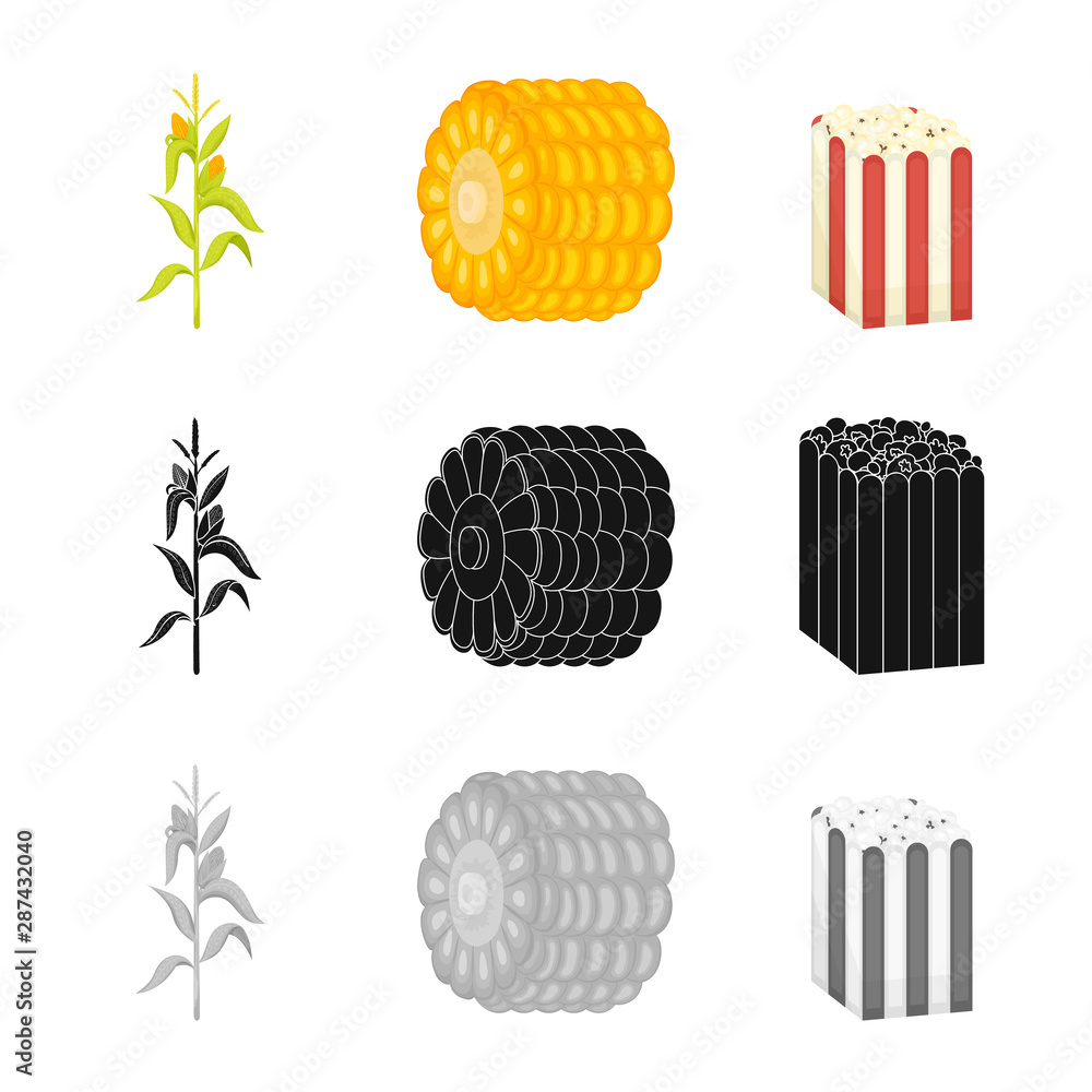 Vector illustration of cornfield and vegetable logo. Collection of cornfield and vegetarian stock vector illustration. Vector illustration of cornfield and vegetable logo. Collection of cornfield and vegetarian stock vector illustration.