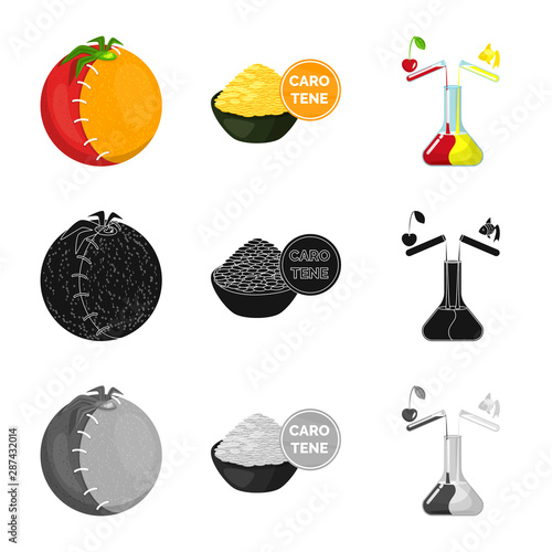 Vector design of test and synthetic logo. Collection of test and laboratory vector icon for stock.