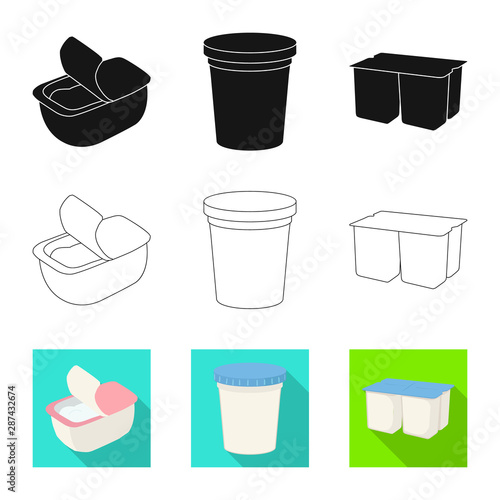 Vector illustration of organic and lactose sign. Set of organic and farm stock vector illustration.
