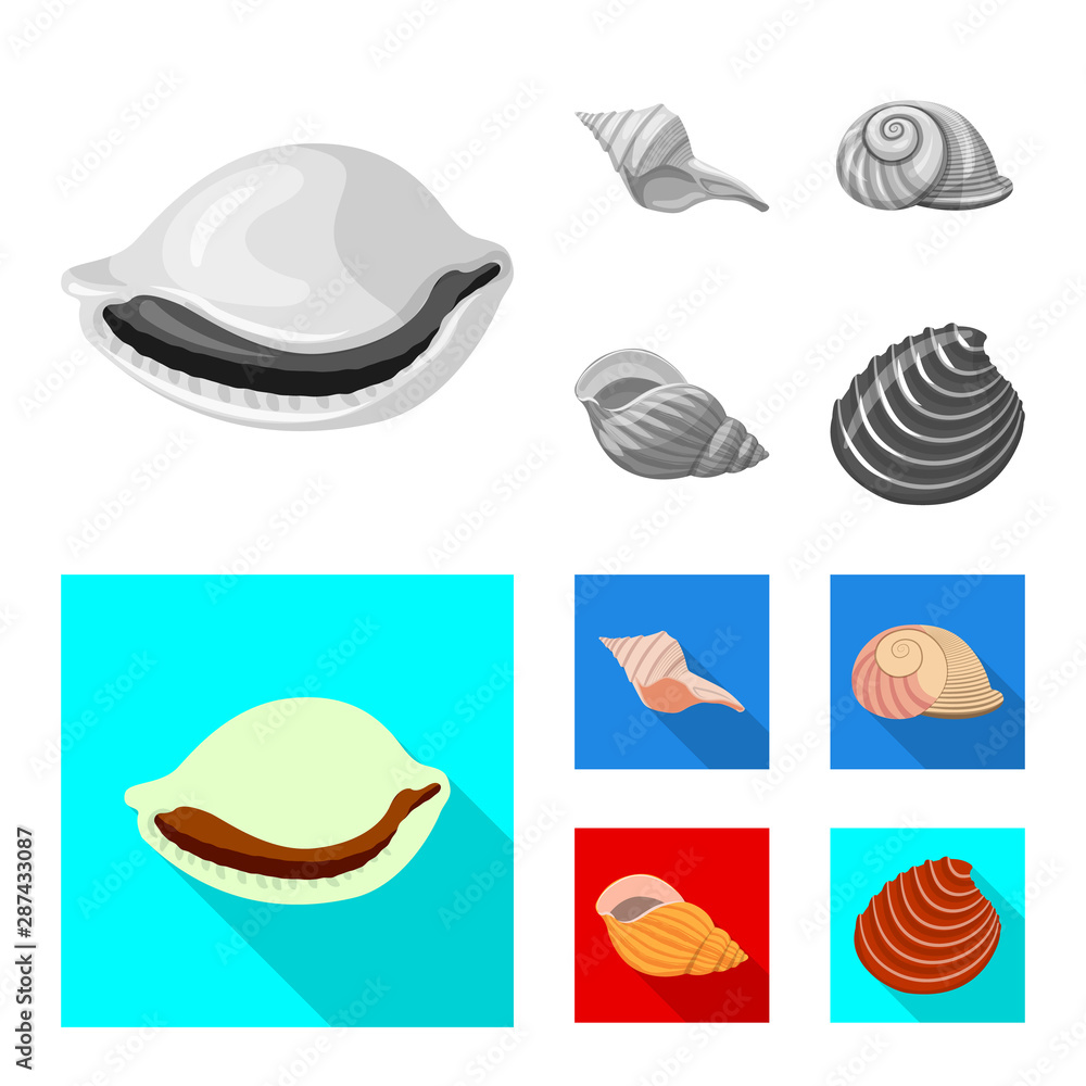 Isolated object of animal and decoration symbol. Collection of animal and ocean stock symbol for web.