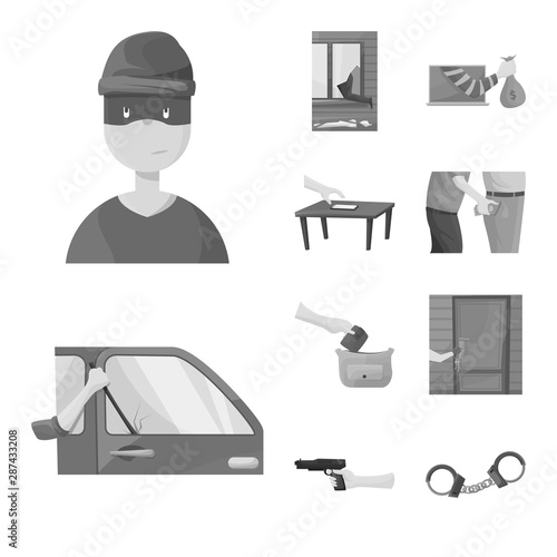 Isolated object of pickpocket and fraud logo. Collection of pickpocket and steal vector icon for stock.