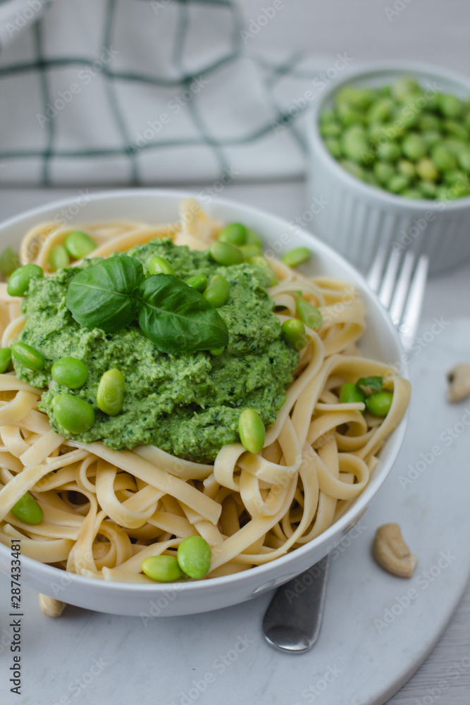 Edamame Pesto with Pasta Edamame Pesto with Pasta
