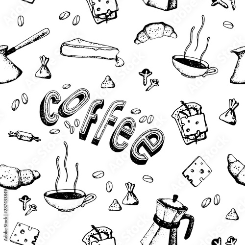 Coffee seamless patern