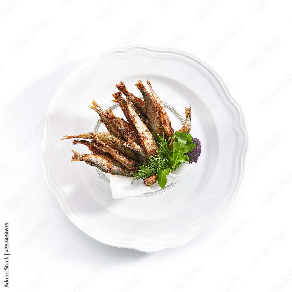 Fresh Deep Fried Sea Fish, Small Sardines or Roasted Rainbow Smelt Fresh Deep Fried Sea Fish, Small Sardines or Roasted Rainbow Smelt